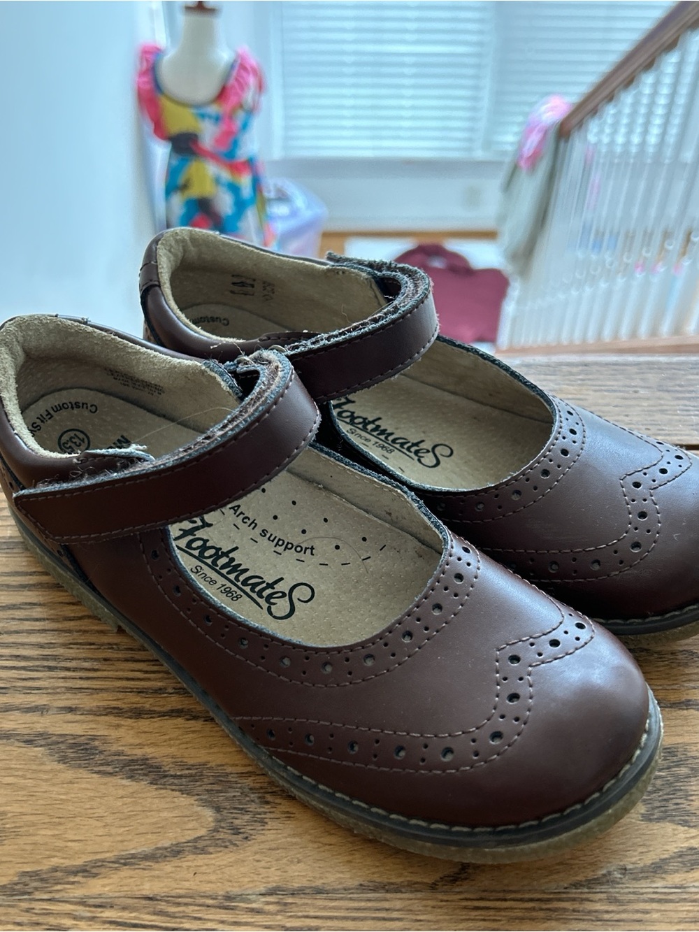 Footmates Lydia Brown leather Mary Jane shoes with brogue detailing #maryjane #b